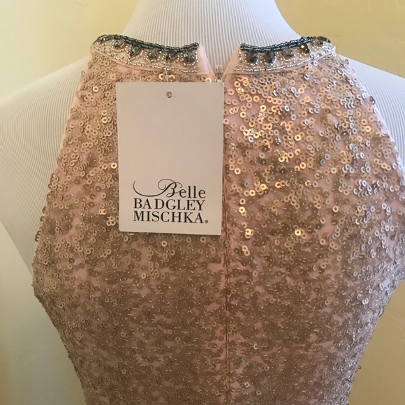 NWT Blush sequin dress by Belle Badgley Mischka - Picture 4 of 7
